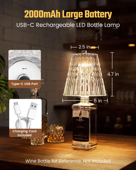 OnlyWIN bottle light fits most bottles with necks up to 20mm.