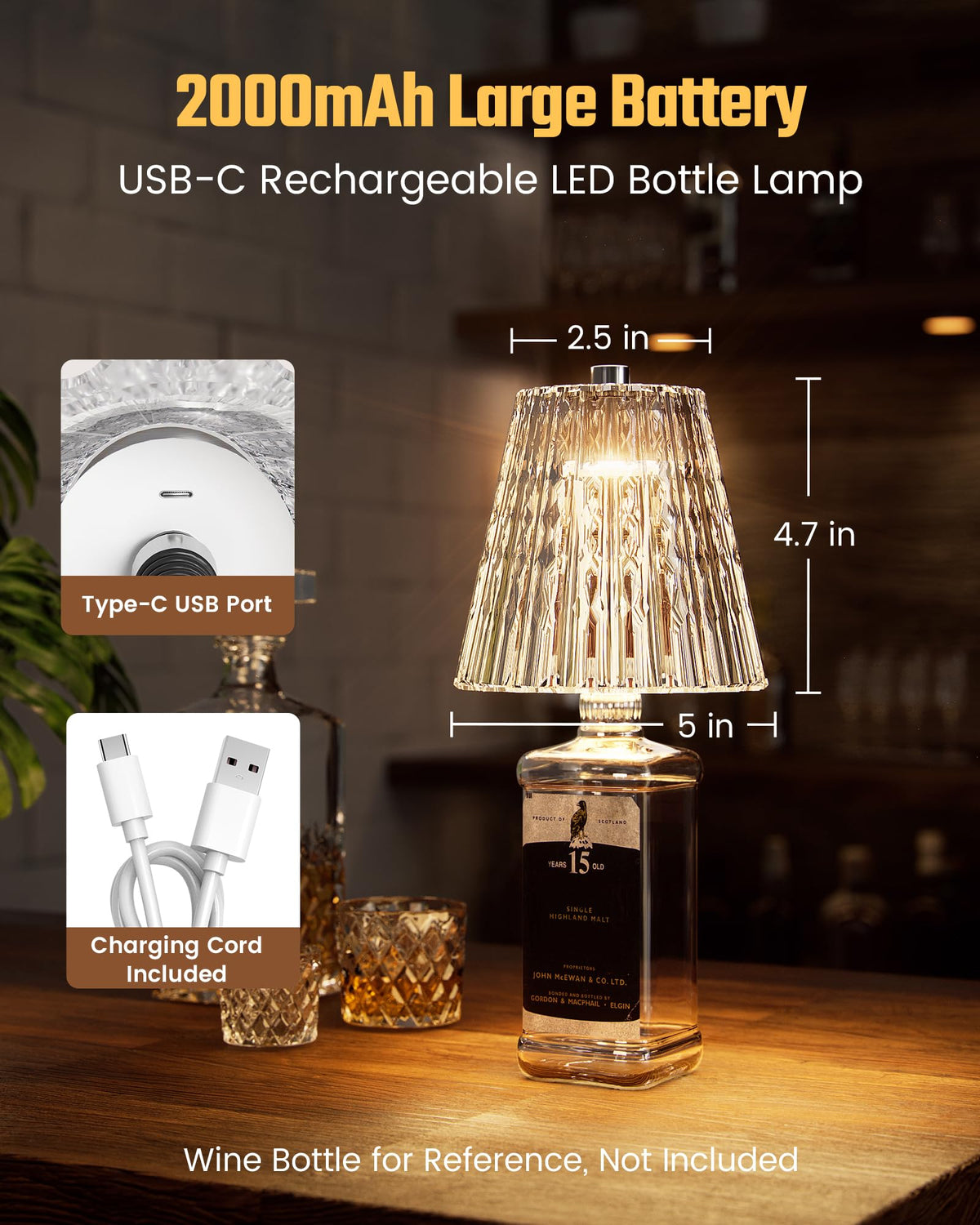 ONLYWIN crystal lampshade refracts light beautifully for elegant glow.