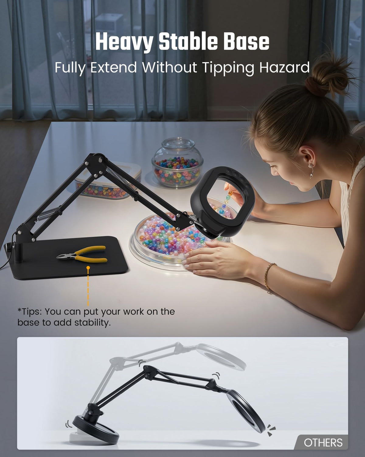 ONLYWIN lamp offers 3000K, 4000K, 6000K color modes for comfortable work.