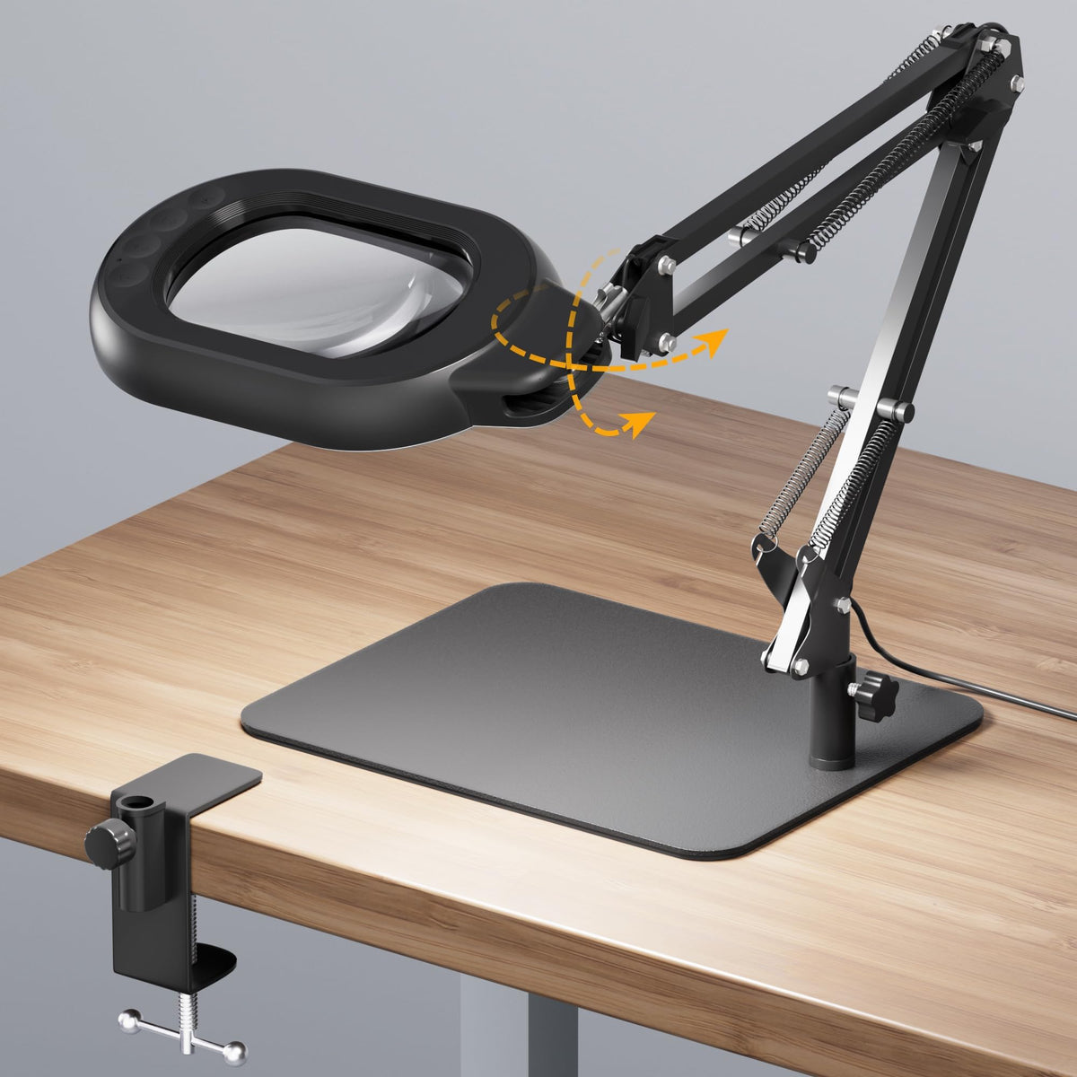 ONLYWIN magnifying desk lamp with rectangular lens enhances precision for detailed tasks.