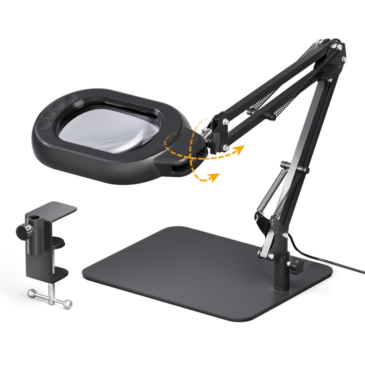 ONLYWIN workstation with magnifying lamp illuminates fine workspaces clearly.