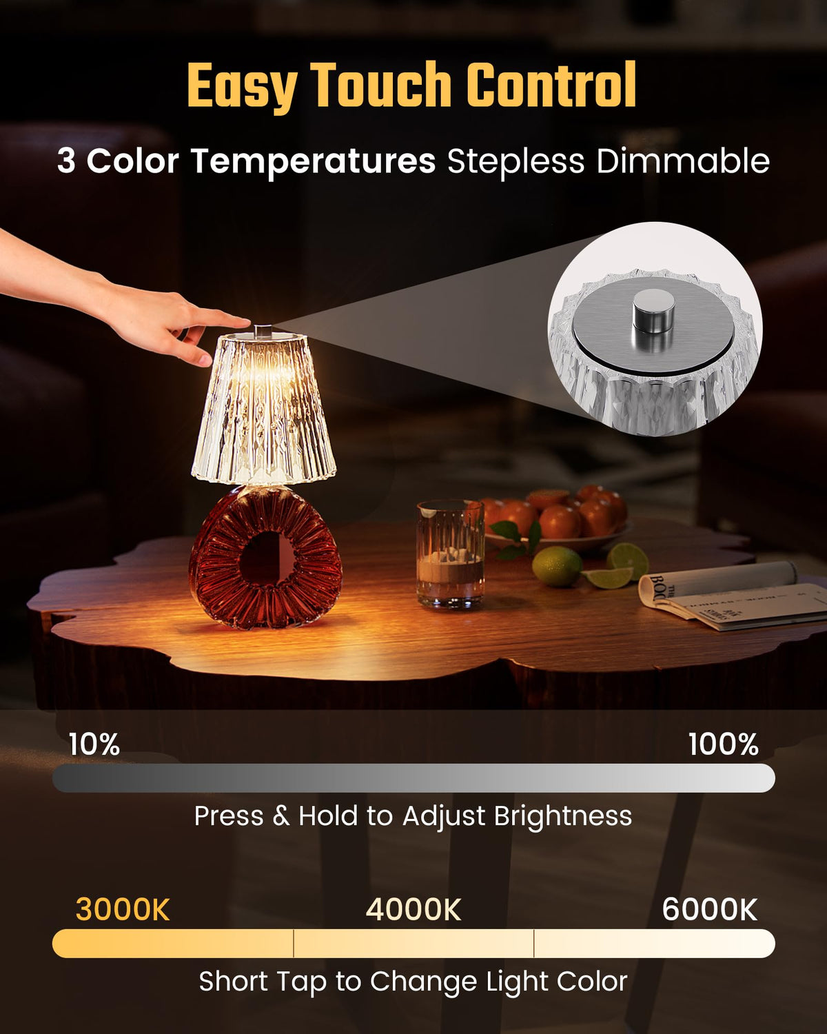 OnlyWIN USB rechargeable bottle lamp powered by a compact 2000mAh battery.