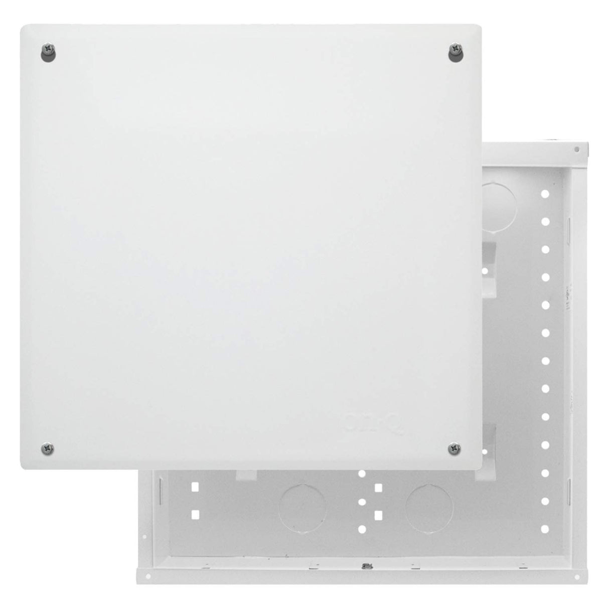 On-Q Legrand 14in enclosure top openings facilitate easier wire pulling.