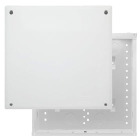 On-Q Legrand 14in enclosure top openings facilitate easier wire pulling.