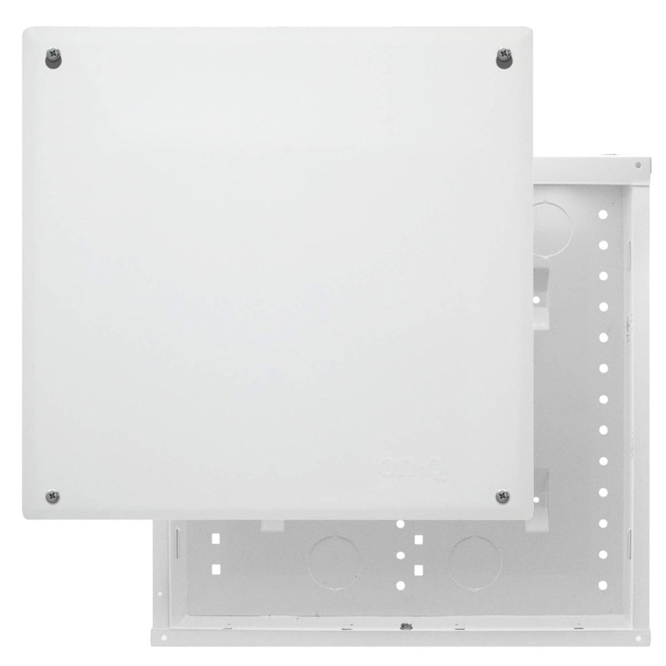 On-Q Legrand 14in enclosure top openings facilitate easier wire pulling.