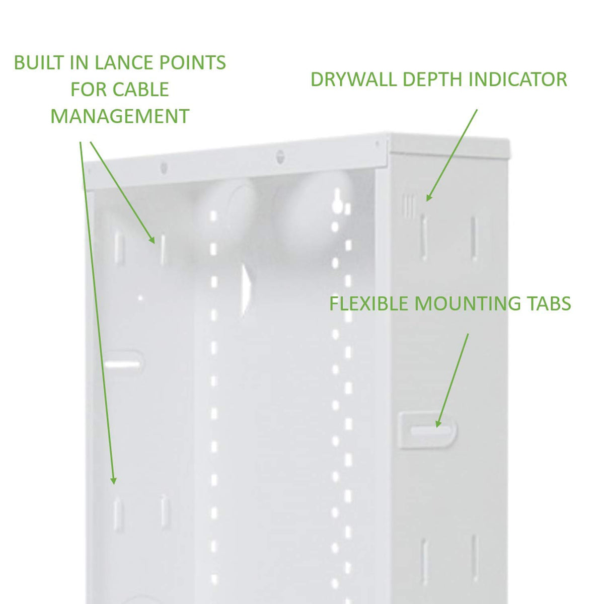 On-Q Legrand 20-gauge CRS construction ensures durable installation.