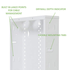 On-Q Legrand 20-gauge CRS construction ensures durable installation.
