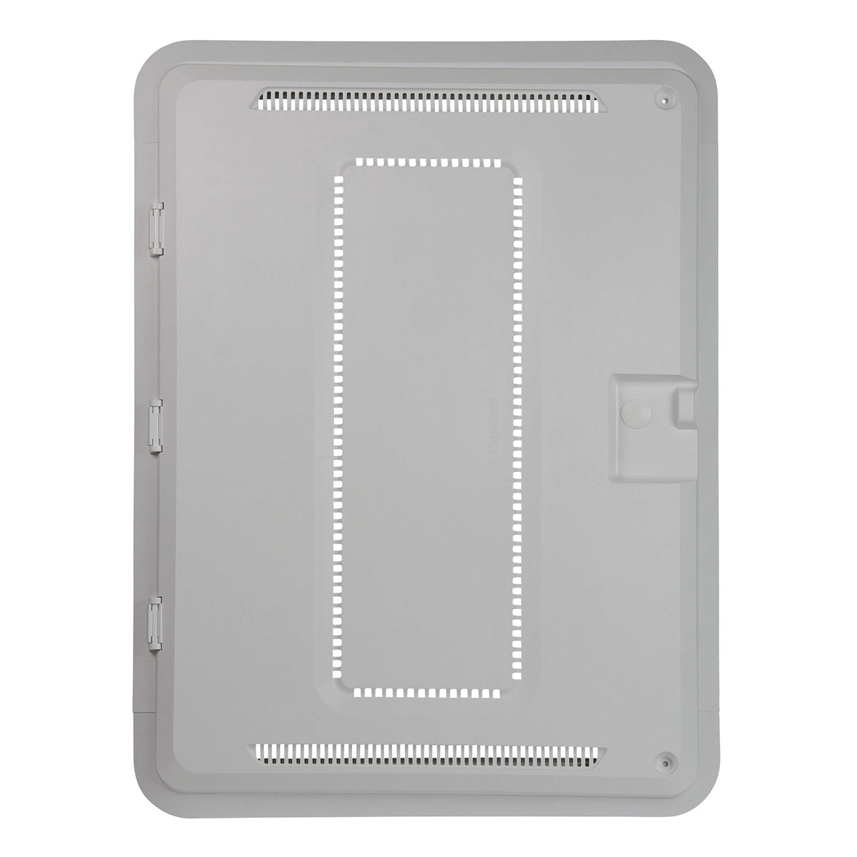 On-Q Legrand ENP2050-NA front view shows a sleek, low-profile enclosure for tidy networking.