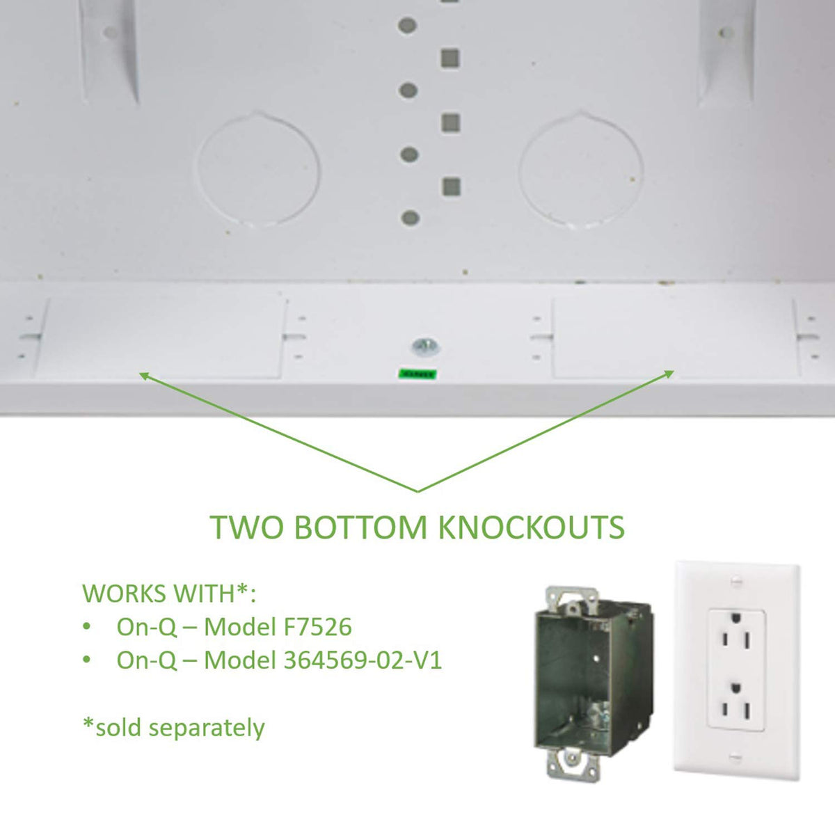 On-Q Legrand flanged screw-on cover hides drywall openings for a clean look.