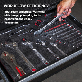 ONREVA adjustable outline for tool customization helps a perfect fit.