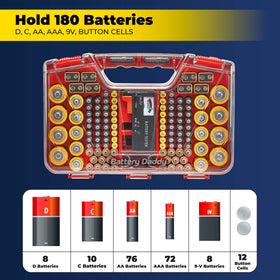 Ontel Battery Daddy side view emphasizing compact storage fit for drawers