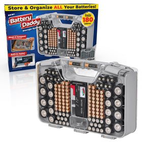 Ontel Battery Daddy double-sided case keeps batteries organized at a glance