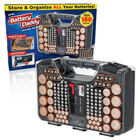 Ontel Battery Daddy double‑sided organizer keeps batteries neatly sorted and easy to grab