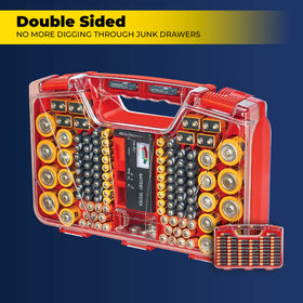 Ontel Battery Daddy double-sided layout highlighting large capacity