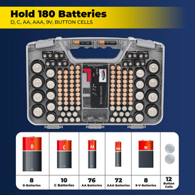Ontel Battery Daddy easy-view lid protects contacts and prevents spills