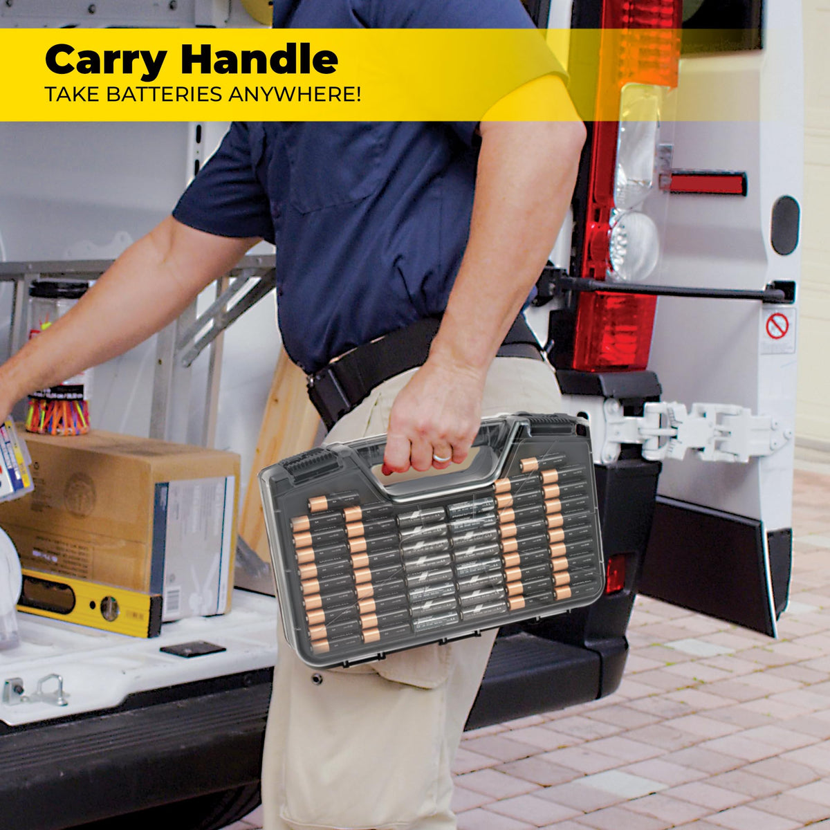 Ontel Battery Daddy supports nine volt and other sizes for versatile storage
