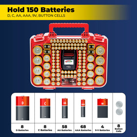 Ontel Battery Daddy Smart open lid layout for easy battery sorting.