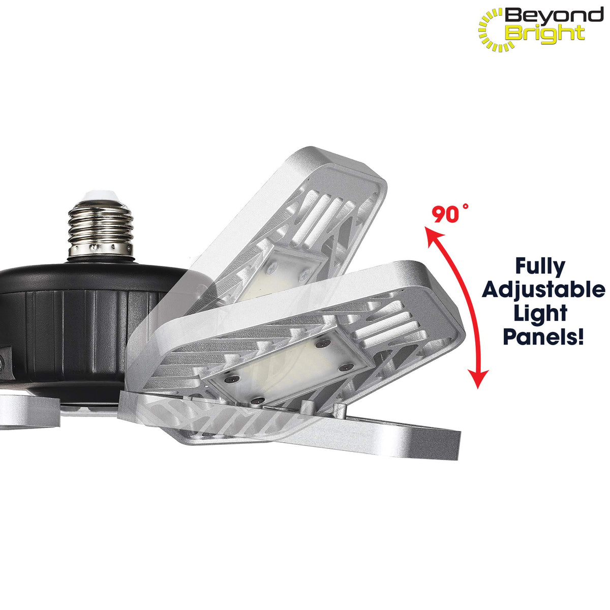Ontel Beyond Bright LED garage light ceiling installation in minutes, tool-free setup