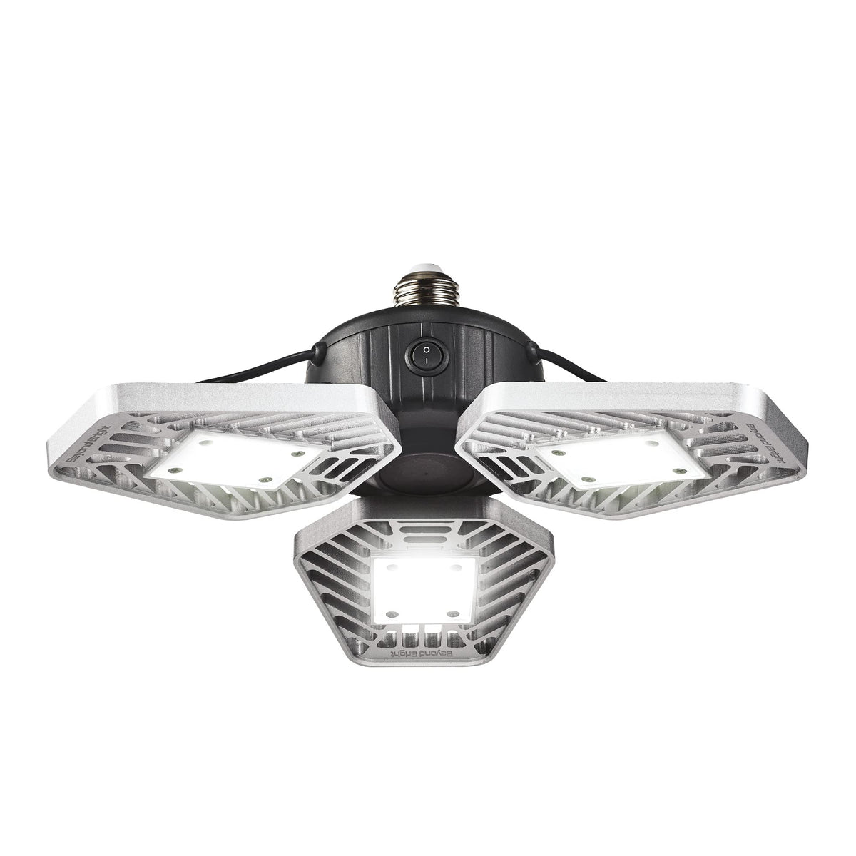 Ontel Beyond Bright LED garage light in use illuminating a workshop