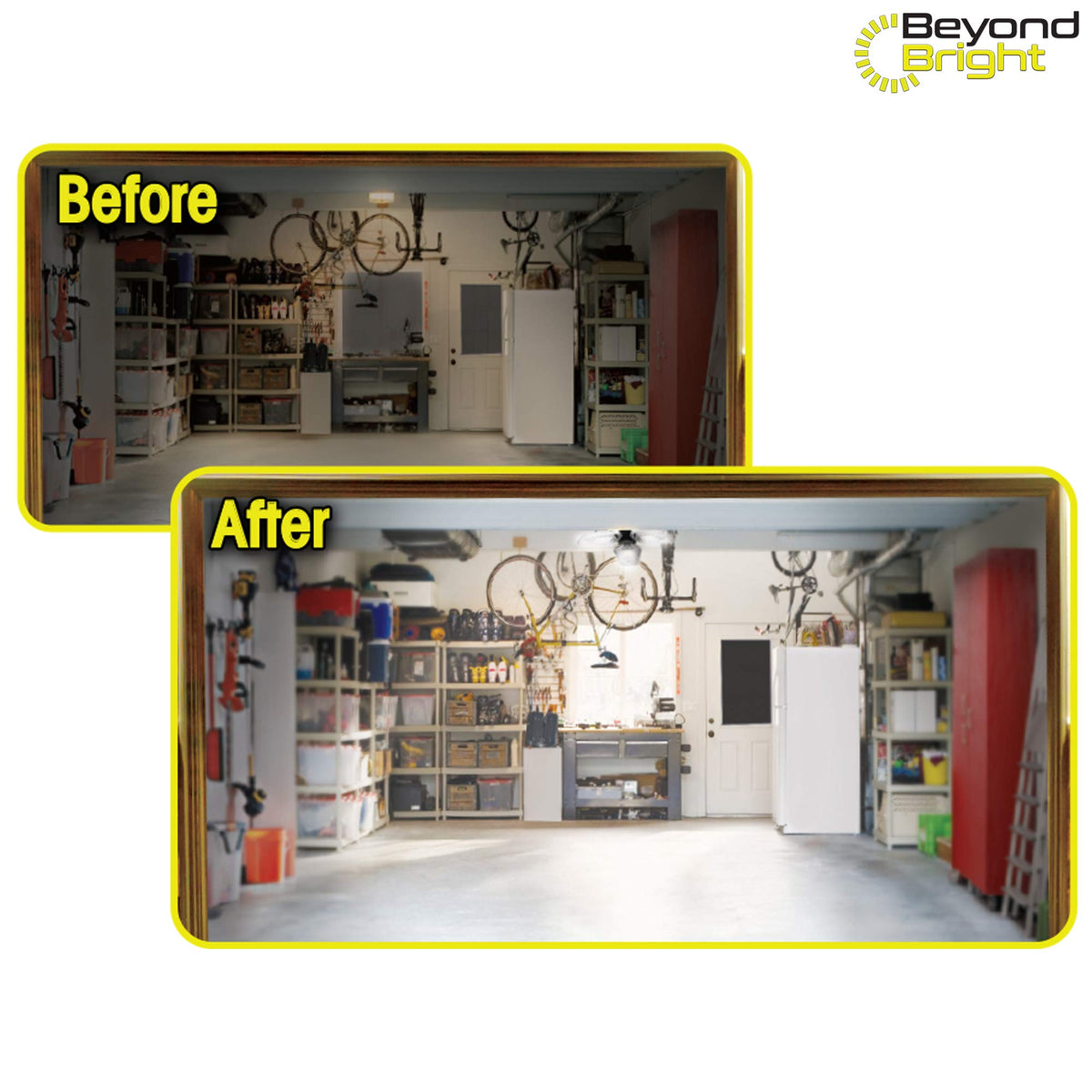 Ontel Beyond Bright LED light showing three panels covering a wide workspace