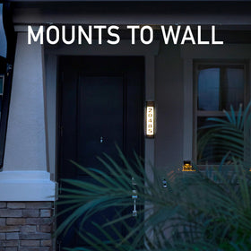 Ontel Sensor Brite address light mounted on wall for quick outdoor numbering.