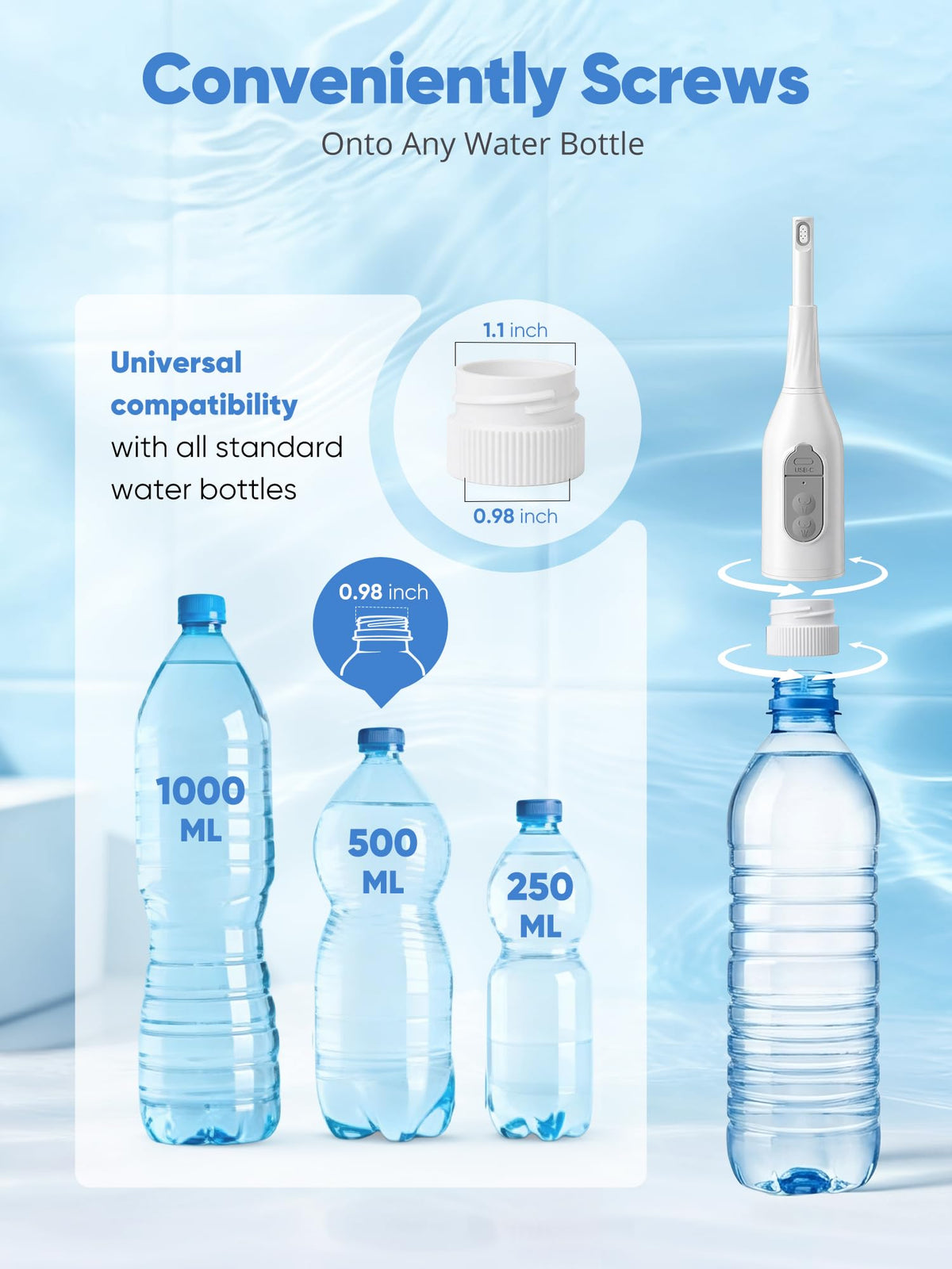 ONTHEWEI retractable nozzle bidet ensures clean spray without splash risk.