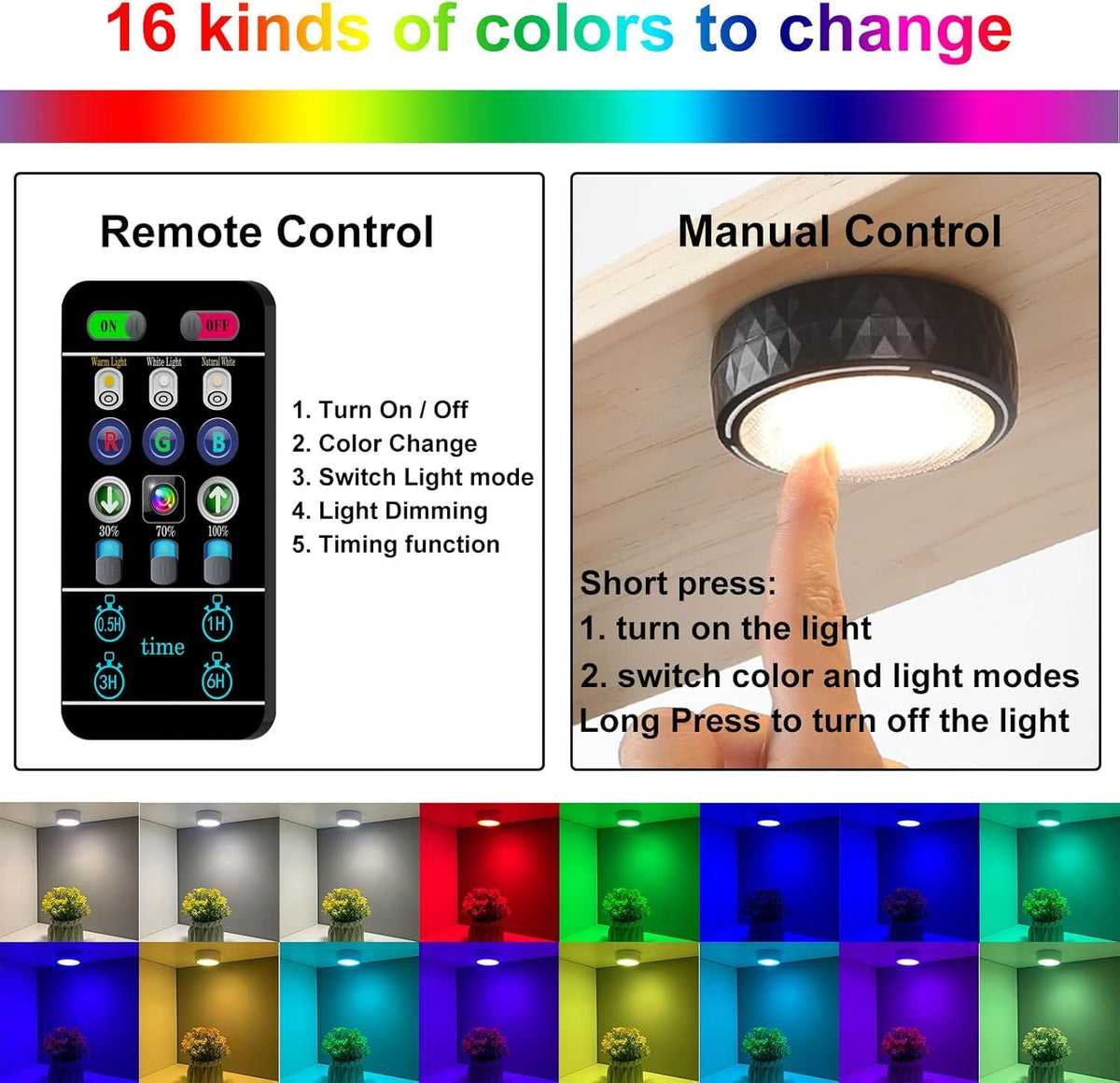 Onumii color-changing puck light for mood and display