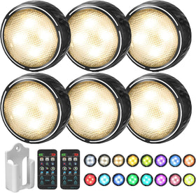 Onumii LED puck light with remote for cabinet illumination