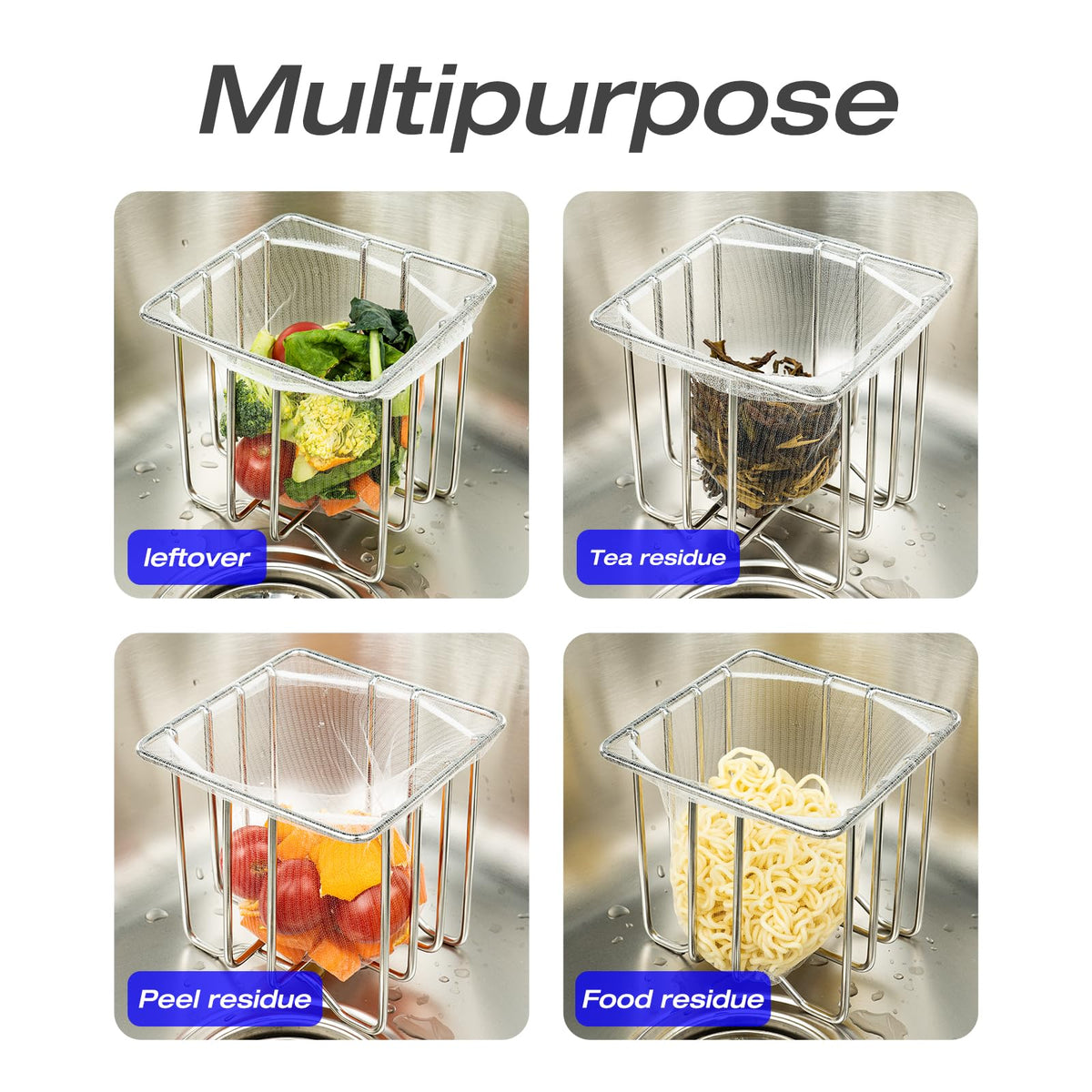 ONVIPSTOO meshmate waste rack securely holds bags for easy disposal