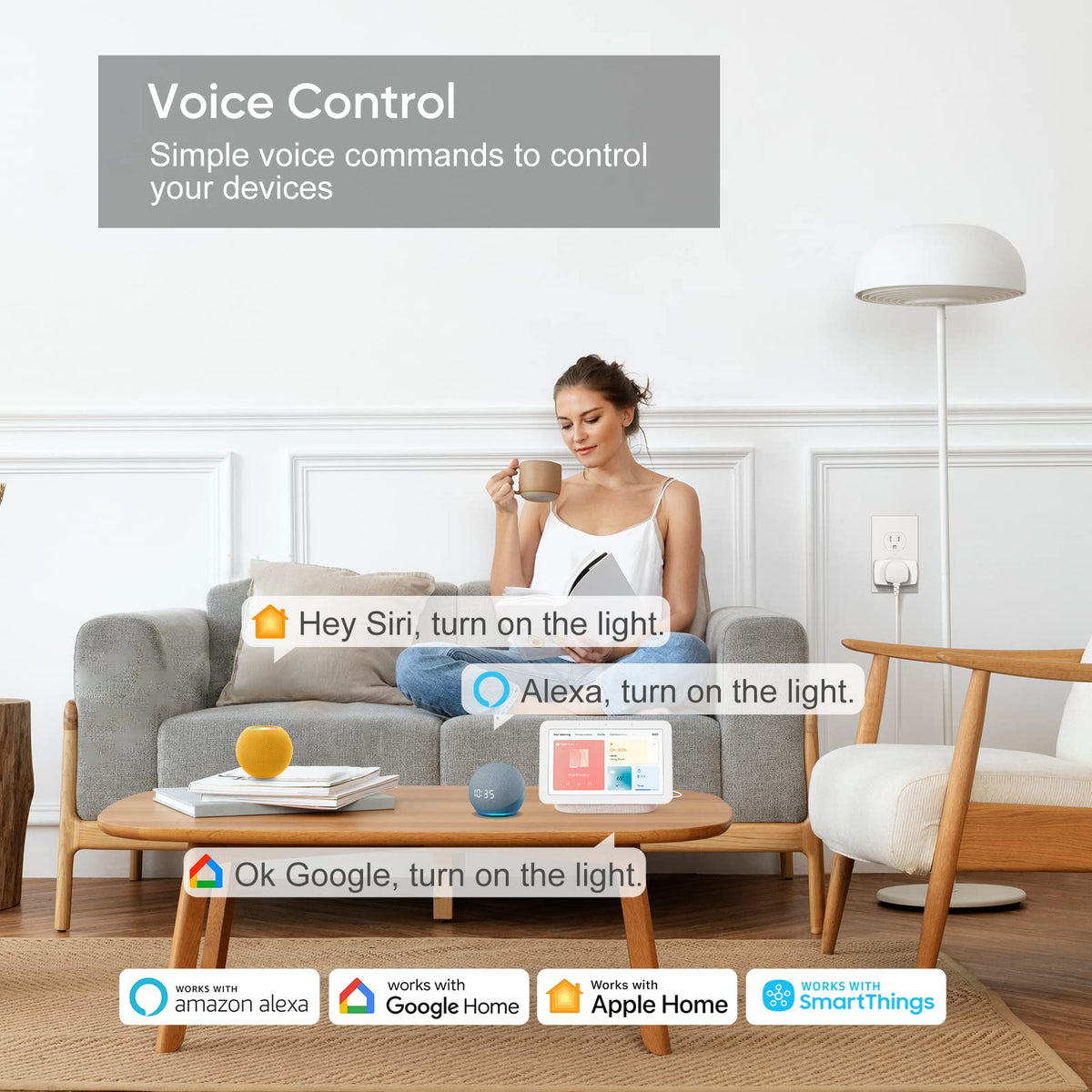 ONVIS Matter over Thread smart plug in-wall outlet with stacked plugs