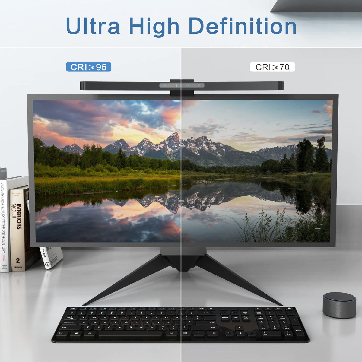 ONWAY no-screen-glare design lights your desk, not your screen, enhancing focus