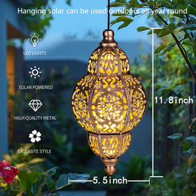 ONWEII gold copper finish lantern adds elegant focal point to backyard