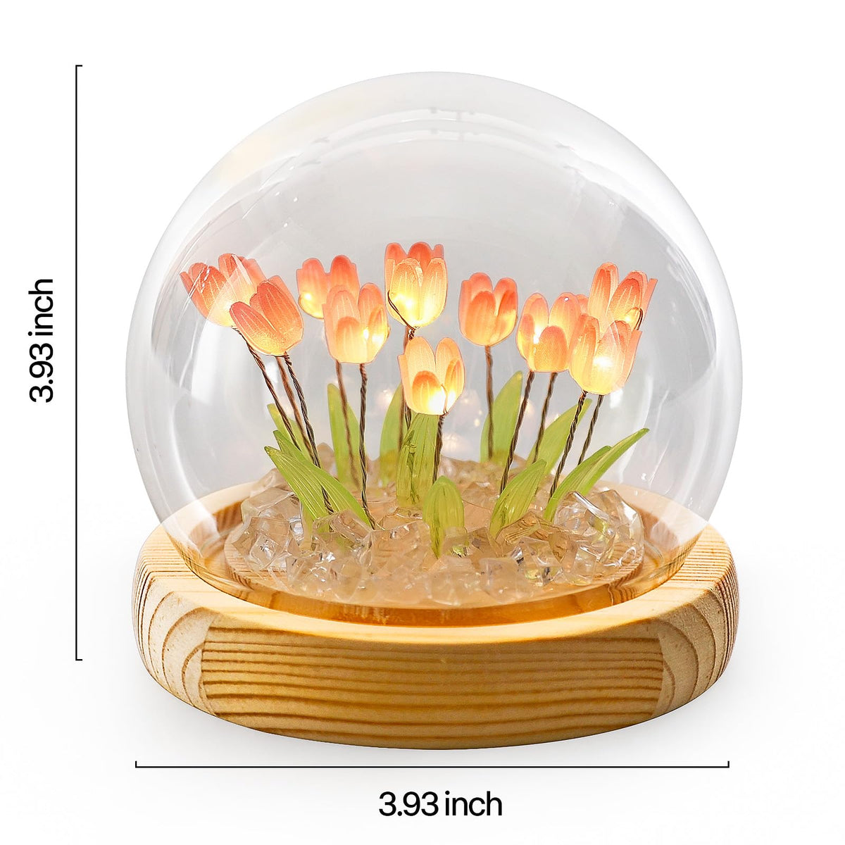 ONXE Tulips Night Light blue glow adds serene study space lighting.