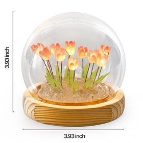 ONXE Tulips Night Light blue glow adds serene study space lighting.