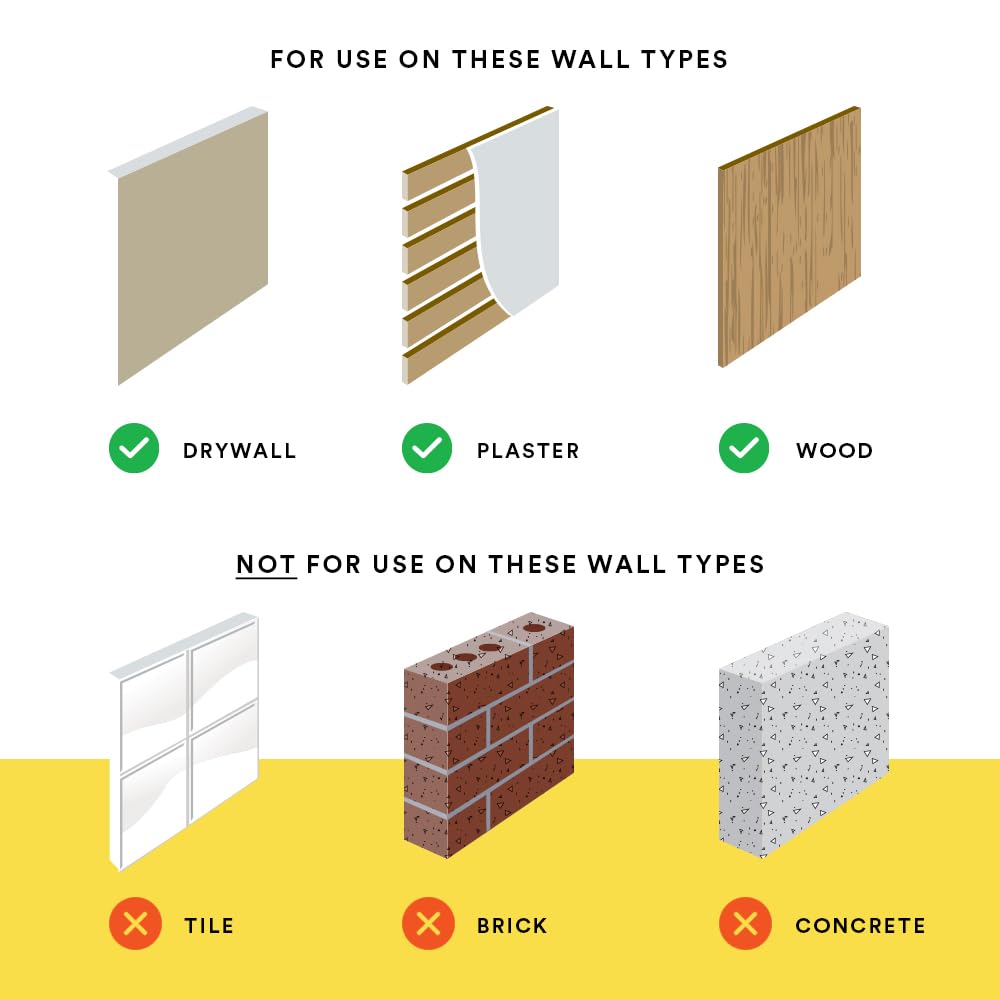 OOK 50615 reusable blued steel nails demonstrate minimal wall holes.