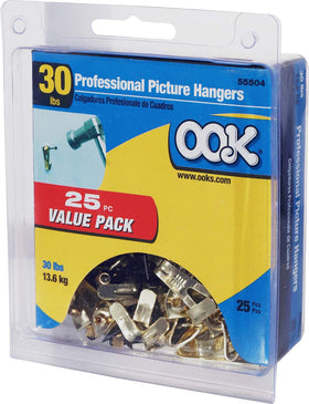 OOK reusable storage tin packaging keeps hangers organized and ready for quick projects.