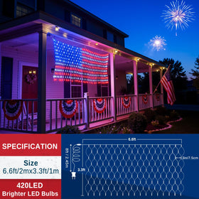 ooLALoo 6.5 ft by 3.3 ft flag lights provide expansive yard coverage.