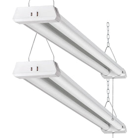 OOOLED 4FT linkable LED shop light installation improves garage visibility.