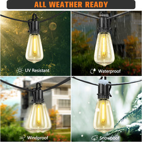 OOOLED ST38 20 LED bulbs providing warm 2700K glow for dining spaces.