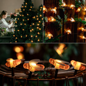 Oopswow garden-path bee lights brighten walkways and fences at night.