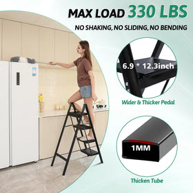OOSOFITT ladder folded compact for easy storage.