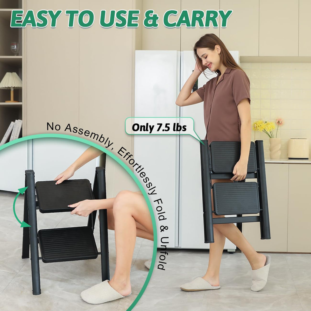 OOSOFITT folds to 2 inches wide for tight spaces in homes and vehicles.