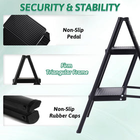 OOSOFITT heavy-duty ladder supports up to 330 lbs for sturdy indoor tasks.