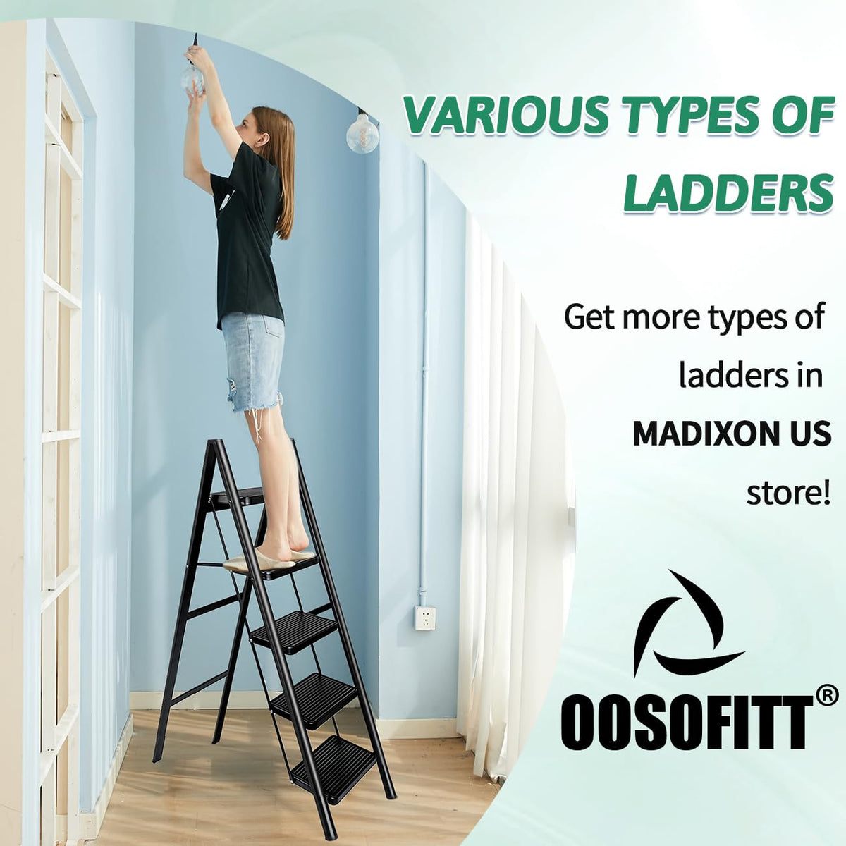 OOSOFITT versatile ladder doubles as a display shelf