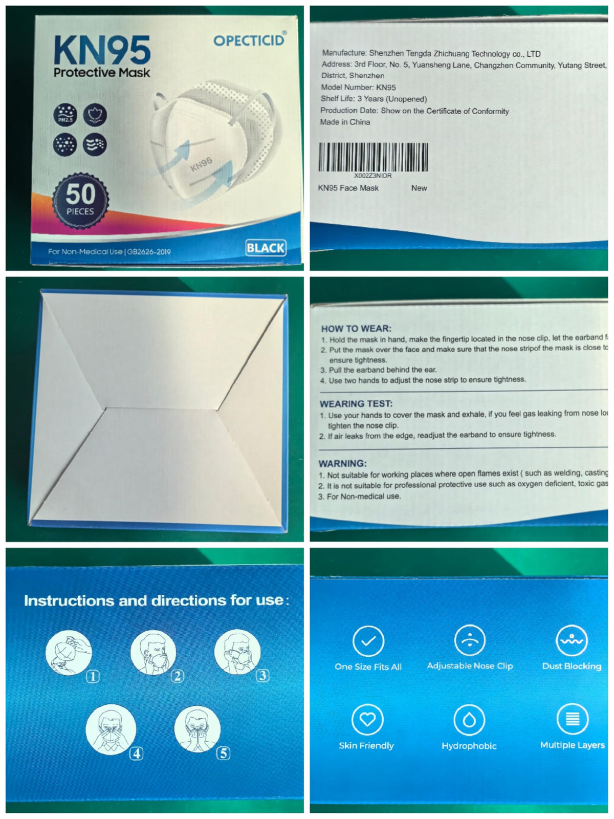 OPECTICID KN95 mask reliable daily protection with 5-layer filtration.