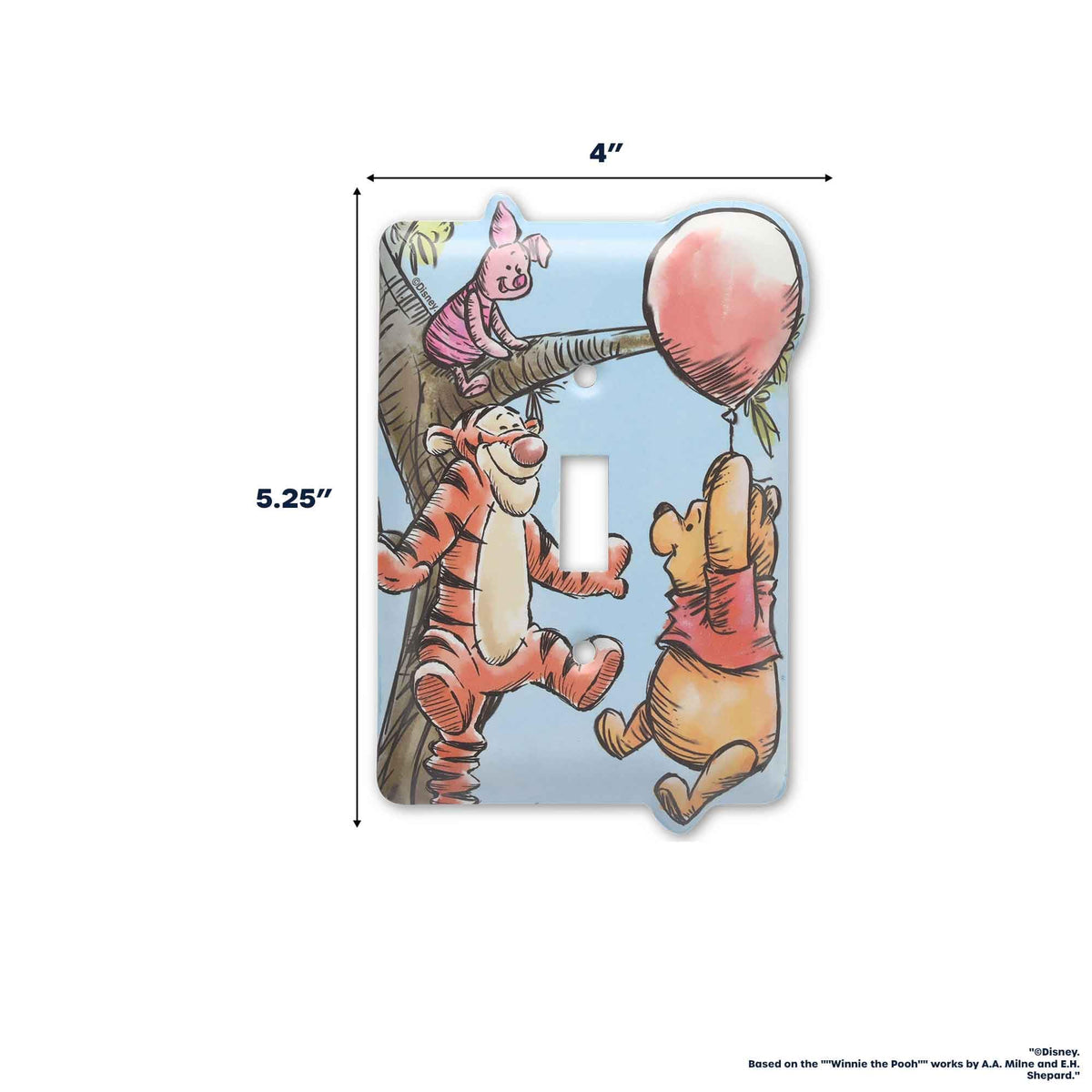 Open Road Brands licensed Winnie the Pooh plate for decorative, easy switch replacement.