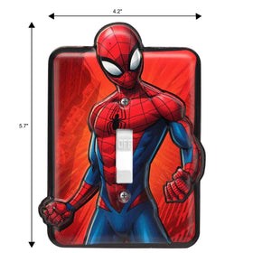 Open Road Brands embossed plate protects wiring while adding superhero personality.