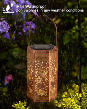 Opjoy hummingbird solar lantern dusk glow enhances outdoor mood.