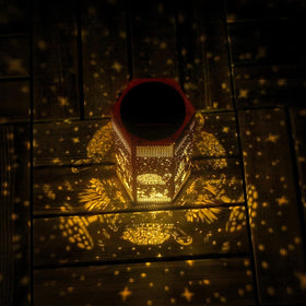 Opjoy turtle lantern with hollow patterns lights up porches and paths.