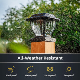 OPOIRA warm white glow on garden post